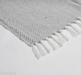Grey and White HomewayTex 100% Cotton Herringbone Throw, versatile for indoors and outdoors use, luxury touch for home interiors