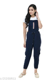 Navy striped cotton blend sleeveless jumpsuit, trendy full-length partywear for women in sizes S-XL