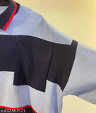 Oversized striped cotton crop shirt, fits up to 50 inches chest, machine washable