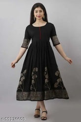 Rayon printed combo Aakarsha Drishya kurti with three-quarter sleeves, Indian women's fashion for size L (bust 40in, length 46in)