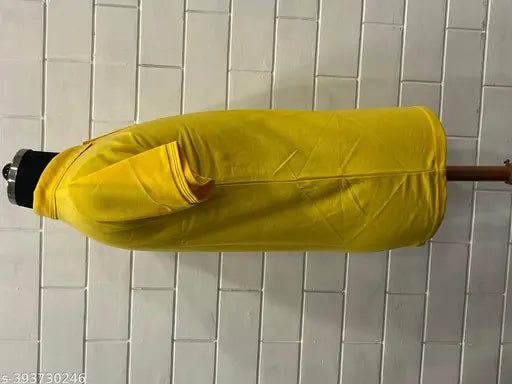 297 yellow women's polo, polycotton short sleeves, solid color, machine-washable