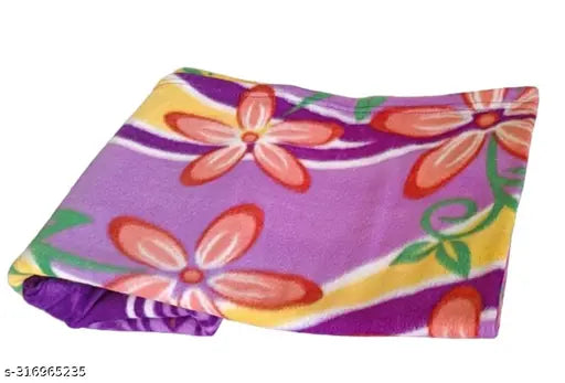 Fashionable fleece net baby blanket, lightweight and durable, ideal for warm bedsheets or AC use, free size (86x56in), made in India