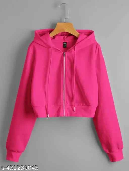 Woolen crop huddies for kids (9-10 to 15-16 years), solid pattern, trendy long-sleeved sweaters from India