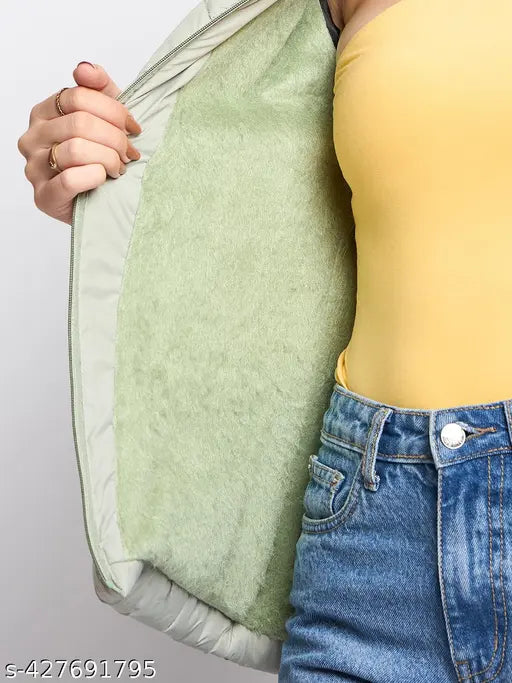 Women's solid nylon hooded jacket with long sleeves, perfect for casual occasions. Available in M, L, XL, XXL sizes. Made in India