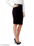 Designer modern women's polycotton western skirts, knee-length pencil skirts in solid net, various sizes available