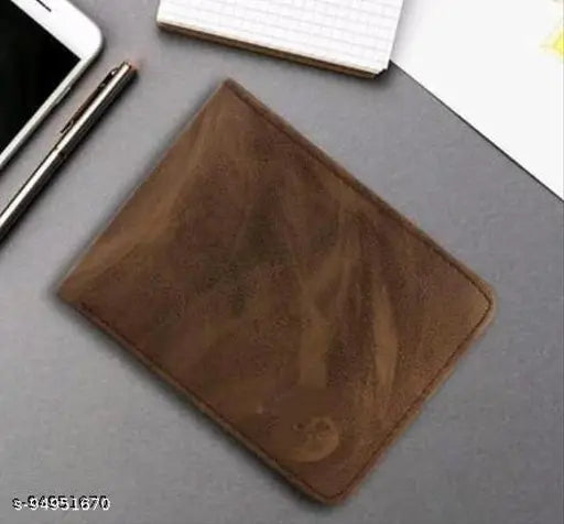 Faux leather men's wallet, solid color design with 2 compartments, exclusive Indian artisanship