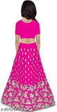 Kids Taffeta Silk Fency Lengha choli for traditional wedding parties and festivals, embellished with semi-stitched net embroidery, available in various sizes from 0-3 months to 14-15 years. Indian handcrafted clothing on display
