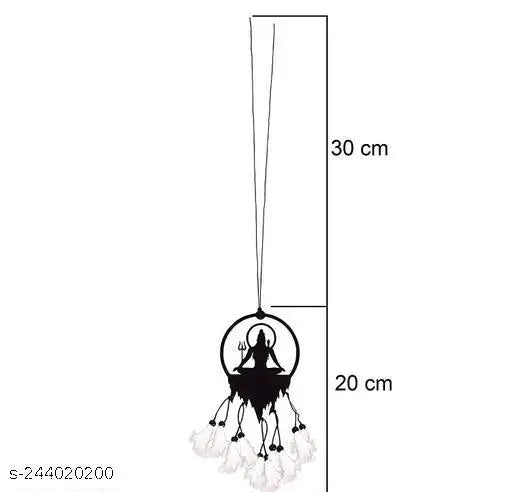 Black acrylic Lord Shiva dream catcher car ornament, positive vibes home decor showpiece