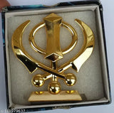 Fieryfrost Special Khanda Idol, handcrafted Indian Sikh religious symbol for car dashboard or home/office decor