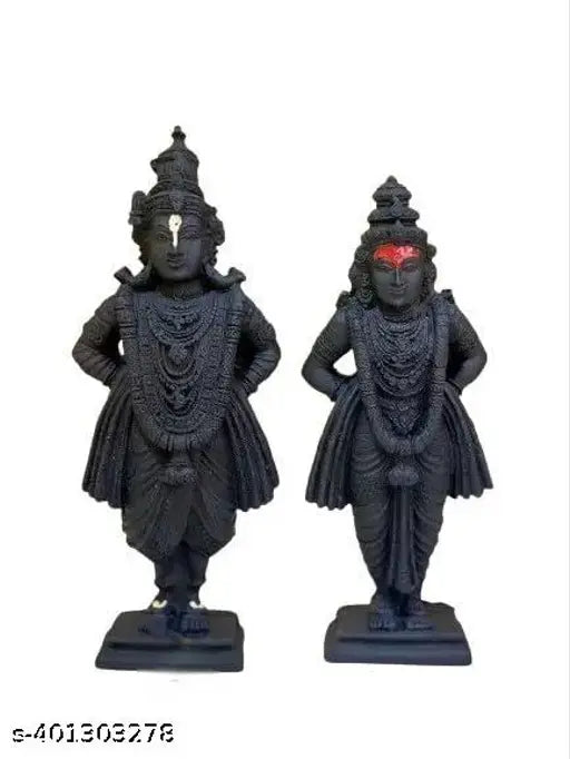 Poly Resin Vitthal Rukmini Statue, intricate Hindu deity sculpture for spiritual enthusiasts and home decorators (12cmL x 3cmB x 15cmH)
