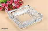 Transparent crystal tortoise square plate (4x4 inches), ideal for home decor and Vastu, white color