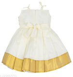 Chanderi Silk kids lehenga-choli set, embellished pattu langa pavadai for South Indian celebrations, direct from rural India artisans