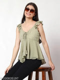 Georgette V-Neck Top & Tunic, self-design net tunics for women, Indian origin