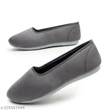 Grey suede slip-on ballerinas for women and girls, perfect for everyday style