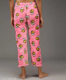 Bright, soft velvet calf-length pyjamas (N2), India-made women's unique polyester nightsuit