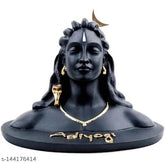 Resin Adiyogi statue for car dashboards, spiritual decor for home & office. 15cm x 11cm x 5cm