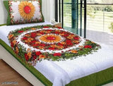 Cotton Floral Comfort Rajasthani Jaipuri Traditional Sanganeri Print 140 TC Single Size Bed Sheet with Pillow Cover - Durable, high-quality, traditional Indian design