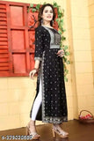 Women's rayon three-quarter sleeve straight printed kurti, colorful combo, Indian fashion on hanger