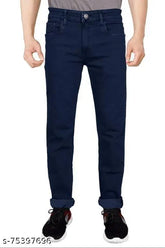 Just black mens straight cotton jeans, men's regular fit stretchable jeans in various sizes: 28-46 (waist 28in-46in, length 42in), Indian origin