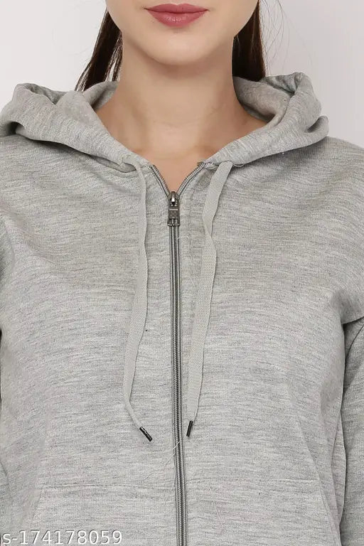 Silver fleece zipper hoodie jacket, M.A.M FASHION solid color for men's fashion, long sleeve length