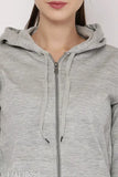 Silver fleece zipper hoodie jacket, M.A.M FASHION solid color for men's fashion, long sleeve length