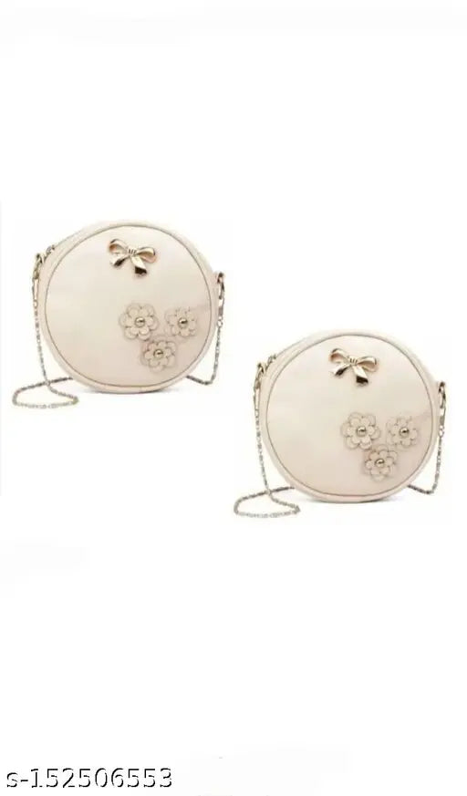 PU sling bag set for women, trendy self-design, free size (L7in x W7in x H2in), Indian origin