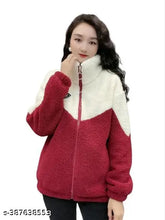 Red colorblocked wool sweater with long sleeves - M size from India