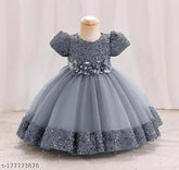 Embellished net sleeve smart watch for babies, new Gary Lorex Fancy on party wear gown, high-quality Astar cotton