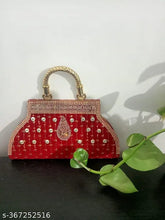 Handmade PU evening clutch purse, embroidered net design, versatile for weddings, parties, or formal events (India)
