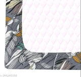 Real Dream Single Size Cotton Fitted Bedsheet with 1 Pillow Cover, superfine abstract print, ideal for adults during summer