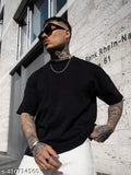 Veroconic men's graphic tee, cotton blend, oversized fit, solid design