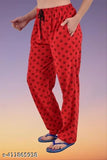 Red cotton maxi pyjama for women - trendy, comfy, and cheerful fashion sleepwear