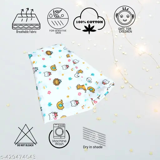 Premium cotton muslin swaddles, abstract pattern, size 114cmx96cm - ideal for AC room, pack of 1 from India