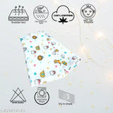 Premium cotton muslin swaddles, abstract pattern, size 114cmx96cm - ideal for AC room, pack of 1 from India