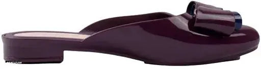 Women's PVC almond toe mule slip-ons, comfortable low heels for casual daily wear