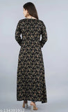 Designer Rayon FrontSlit Kurta with Flower print, three-quarter sleeves, S-XXXL sizes, Indian ethnic wear