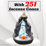 Handcrafted marble dust Kedarnath Temple incense burner, 251 incense cones, transforms living space into spiritual sanctuary