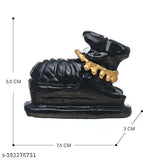 Black brass Lord Shiv combo set (Tridev's Nandi & Trishul), intricately designed, dimension: L 15cm x B 3cm x H 55cm
