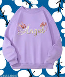 Embellished net polycotton sweatshirt for girls aged 8-15 years, long sleeves, India origin