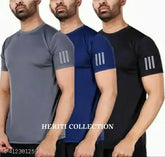Quick-dry HERITI Collection Men's Poly-Spandex Sports T-Shirt, perfect for workout & running (M: 36in/26in, L: 38in/27in, XL: 40in/28in) - India origin