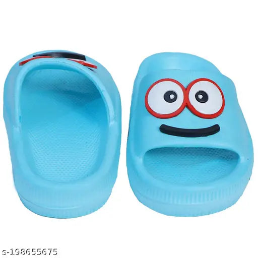 Sky Blue printed net rubber sole MAD KIds flip flop slippers for kids, durable and perfect for daily wear and play (18-24 Months to 6-6.5 Years, made in India)