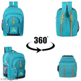 Blue polyester net unisex school bag combo (75L) with tiffin and stationary, ideal for 5-10 class students