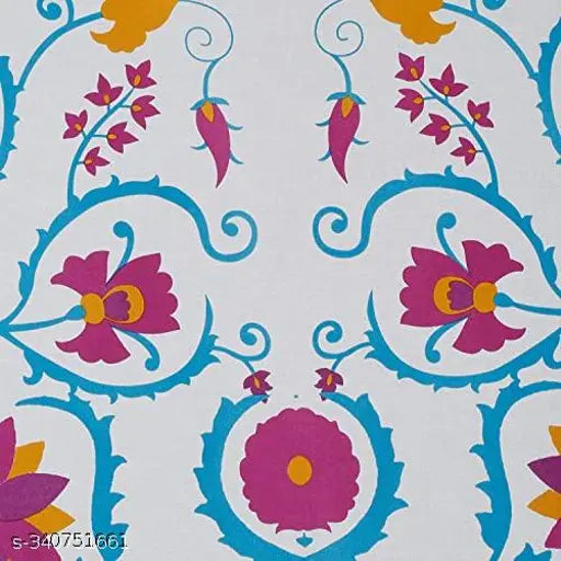White printed cotton flat sheets, superfine floral pattern, double queen size bedding set, 2 pillow covers included, ideal for summer, pure cotton linen from India