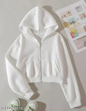 Fleece fleece-lined women's parka hoodie, solid color quilted jacket in M, L, XL - stylish layering piece for every outfit