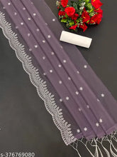 Trendy super net saree with embroidered blouse piece, beautiful zari embroidery work on display, Indian wedding attire in free size (5.5m saree, 0.8m blouse)