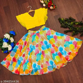 Georgette sleeveless Lehenga Choli for girls (ages 2-8), vibrant Indian traditional wear