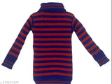 Multicolor woolen lining highneck kids sweaters (3pcs), striped pattern, 9-12M, 12-18M, 18-24M sizes
