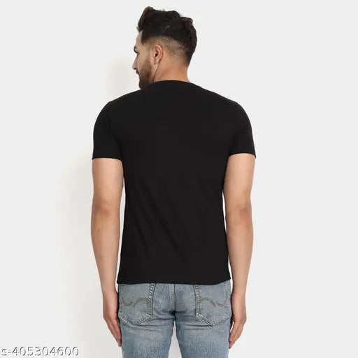 Short-sleeved printed cotton t-shirt for men, stylish design from India