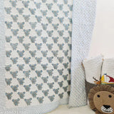 Assorted vibrant hand block print quilted mulmul cotton bedcover for kids, ideal for crib (45x165 cm), organic surgical cotton filling