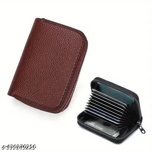 Textured PU men's wallet with 5 compartments, free size (11cm x 10cm), from StylesTrendy, India